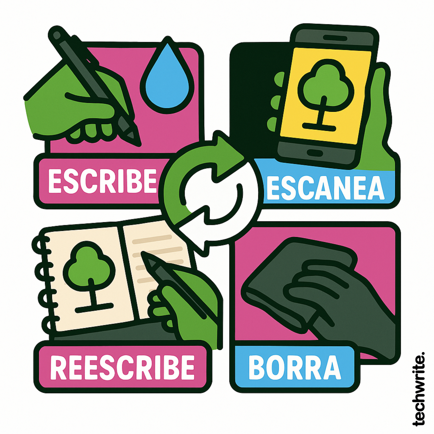 Techwrite Libreta Reutilizable Verde